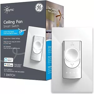 GE Cync Smart Wi-Fi Ceiling Fan Switch Alexa Google Neutral Wire Req'd - White. - Picture 1 of 12