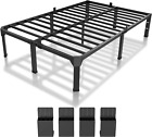 14 Inch Metal Full Bed Frame With Mattress Slide Stopper - Double Black Basic An