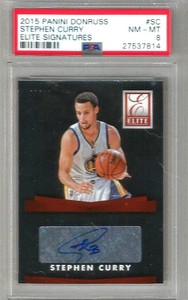 2015 Panini Donruss Stephen Curry Elite Signatures PSA 8   Auto