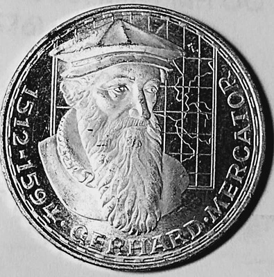 Germany  1969   5 Mark 151-1594 Gerhard Mercator Comemorative  A10-24-269 - Image 1 of 4