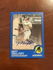 2022 Topps Heritage Minor League Blue 28/99 Matt McLain ON CARD AUTO Reds!