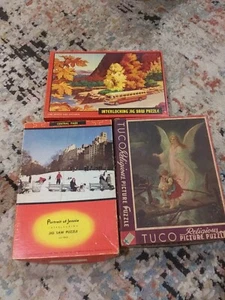 Vintage Jigsaw Puzzle	 Lot Of 3 - Picture 1 of 6