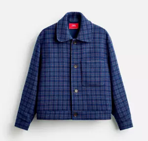 Zara x Harry Lambert Karo Karo Wollmischung Jacke Bläulich S M L XL 6422/066 Neu - Bild 1 von 15