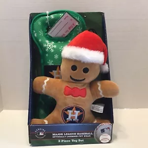 2 Piece Set MLB Houston Astro’s Holiday Pet Dog Toy Gingerbread Man & Bone NIB - Picture 1 of 6