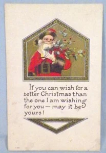 Santa Claus Postcard May A Better Christmas Be Yours Die Cut Vintage #23 - Picture 1 of 4