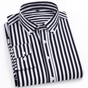 Mens Dress Shirts Long Sleeves Formal Business No Iron Strips Casual Shirts Tops - Picture 1 of 26