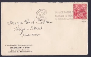 1928 KING GEORGE V 1 1/2d PRE-DECIMAL STAMP DAWKINS & SON COMMERCIAL COVER #B165 - Picture 1 of 1