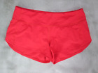 Women Lululemon Size 6 Run Speed Up Shorts Orange Carnation Red Brief Lined 2.5"