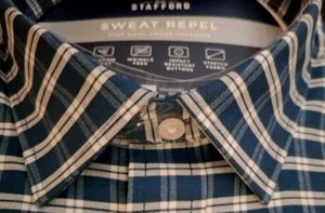 16x32/33 REG Stafford Advanced Performance Sweat Repel navy white check - Bild 1 von 5