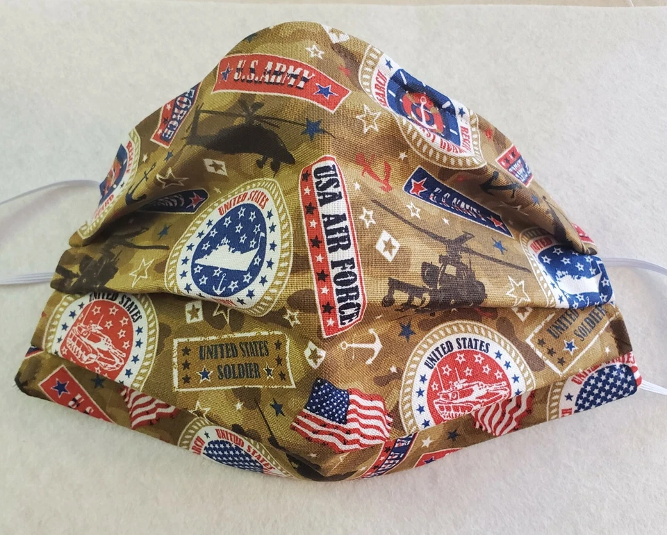 Mascarilla Militar ADULTO, Alambre Nariz, Bolsillo Filtro, Reversible 2 en 1, 1/8 in el Foto 1 de 4