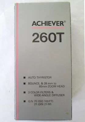 Achiever 260T Auto Thyristor Camera Flash Shoe Mount with Color Filters EUC - Image 1 of 4