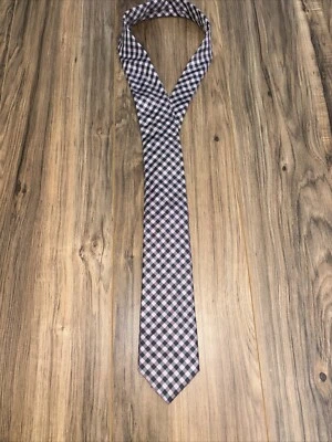 Corbata informal a cuadros Michael Kors 3 pulgadas rosa/azul Foto 1 de 4