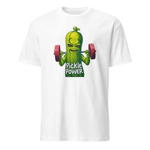 Pickle Power Unisex T-Shirt, funny gerkin workout weights gym exercise muscle - Picture 1 of 3