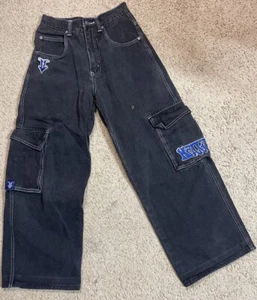 Vtg 90s Macgear Jeans Skater Baggy Rave Black Denim Size 26 X 26.5 - Picture 1 of 11