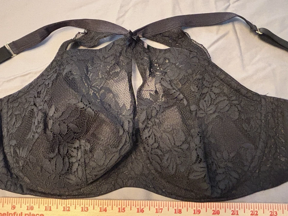 NWOT Cacique Lane Bryant Womans Bra Black French Balconette Underwire 42DDD Lace - Image 1 of 4