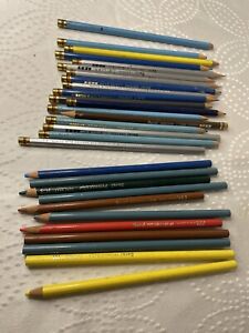 Vintage Colored Pencils Lot Eagle Verithin Berol Prismacolor Odd Lot of 29