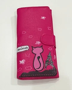 Portefeuille Rectangulaire 19cm x 9cm Happy Day Couleur Fuchsia Amène Cartes - Imagen 1 de 3