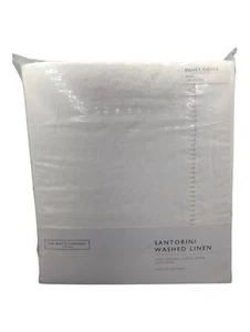 The White Company Santorini Washed Linen King Duvet Cover 106"x92" White - Picture 1 of 4