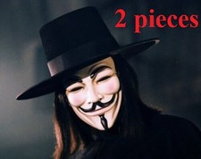  2 Pack of V for Vendetta White Mask Fawkes Anonymous Halloween Cosplay Costume