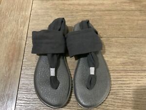 Sanuk Women's Sandals Black Size 7 Yoga Sling Mat Shoes