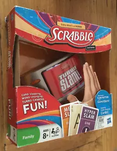 SCRABBLE ELECTRONIC TURBO SLAM GAME - FAMILY WORD & CARD GAME WITH SOUND EFFECTS - Picture 1 of 8