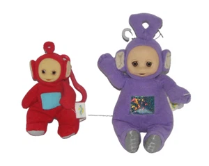 Set of 2 Teletubbies Po & Tinky-Winky Small Plush Toys Backpack clip - Picture 1 of 5