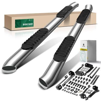 Barras de peldaños laterales ovaladas dobladas S/S 304 cromadas de 5" para Chevrolet Silverado 1500/2500 HD Foto 1 de 4