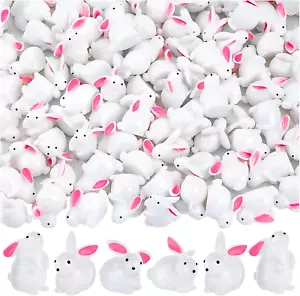 120Pcs Mini Resin Bunny, Miniature Rabbit Figurines, Miniatures Bunny for Easter - Picture 1 of 6