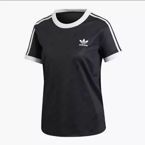 adidas Originals 3 Stripes Women Shirt Black White ED7476 - Picture 1 of 6