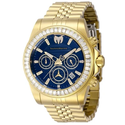 TechnoMarine  Men's TM-222022 Manta Ray 42mm Gold Tone with Blue Dial Watch - Image 1 of 3