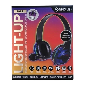 NEW Sentry Light Up Headset Headphones and Boom Mic Gaming Volume Control Mute + - Picture 1 of 5