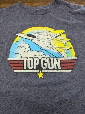 Top Gun Child Kids Grey T Shirt Large L Planes Boy's  - Image 1 of 3