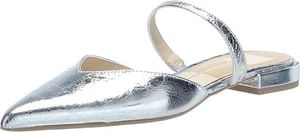 Dolce Vita Kanika Silver Distressed Leather Pointed Toe Slip On Flats Sandals - Picture 1 of 6