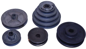 Vintage Posten 5 Holz Drehbank Keilriemenscheiben Scheibe Handwerker & Browning - Bild 1 von 6