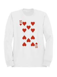 Ten of Hearts Playing Card Men's Sweatshirt - Picture 1 of 6