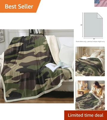 Manta Sherpa Camuflada Pesada - Tiro Perfecto para Sofá y Aventuras al Aire Libre Foto 1 de 4