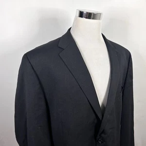 Joseph & Feiss 52R Sport Coat 100% Wool Charcoal Black Two Button Lined Vented - Picture 1 of 8