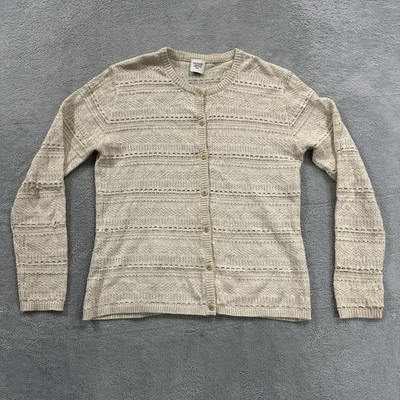 Emmanuel Ungaro Liberte Button Cardigan Sweater Women L P Loose Knit Beige Boho - Image 1 of 4