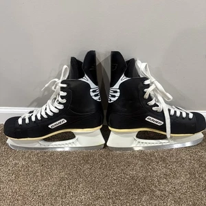 Vintage Bauer 75 Impact Eishockey Schlittschuhe TUUK FASTEEL 9,5-10 Herren schwarz weiß - Bild 1 von 9