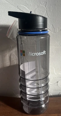 Brand New Microsoft Water Bottle Gray Clear - Image 1 of 4