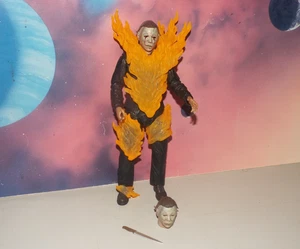 HALLOWEEN II BURNING MICHAEL MYERS 7.5" ACTION FIGURE (NECA UNTIMATE, USED) - Picture 1 of 7
