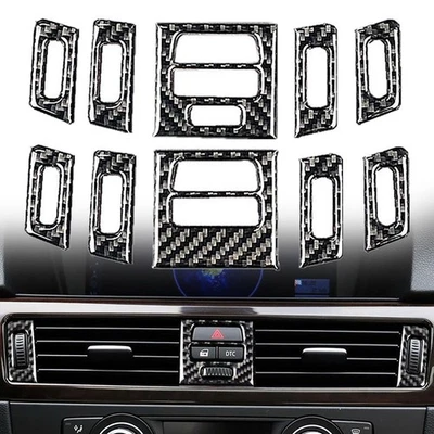 Cubierta de salida de ventilación de CA central de fibra de carbono para BMW E90 E92 E93 2005 2012 Foto 1 de 4