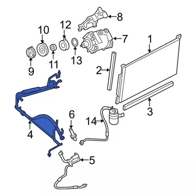 Manguera de refrigerante original Ford 2005-2007 Five Hundred Freestyle 7F9Z-19835-AA Foto 1 de 2