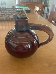 Vintage California Vernon Kilns Pitcher Los Angeles Wood Handle! - Picture 1 of 6
