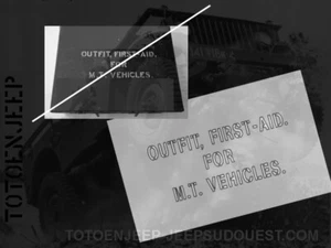 POCHOIR STENCIL CAISSE OUTFIT FIRST AID FOR MT . jeep willys us ww2 - Imagen 1 de 4