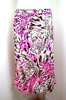 Falda Lápiz Vintage Gianni VERSACE Clásica Rosa Brillante Leopardo Mediana 42 7 8 Foto 1 de 4