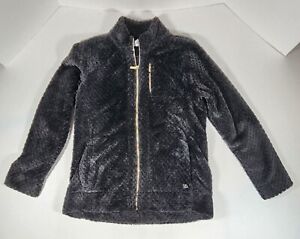 Calvin Klein Women's Fleece Jacket Size Medium Black Full Zip Long-Sleeve