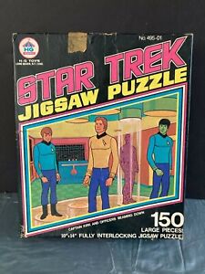 Vintage Star Trek Beaming Down 150 Piece Jigsaw Puzzle Used Incomplete 1974