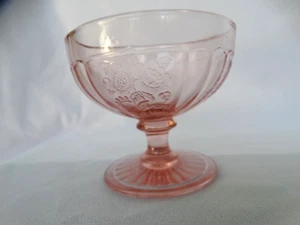 Anchor Hocking Pink Depression Glass Mayfair (Open Rose) Low Sherbet VGUC - Picture 1 of 9