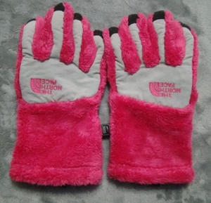 THE NORTH FACE Girls Size Large Pink Osito Fleece Gloves Ski Snow - Picture 1 of 7
